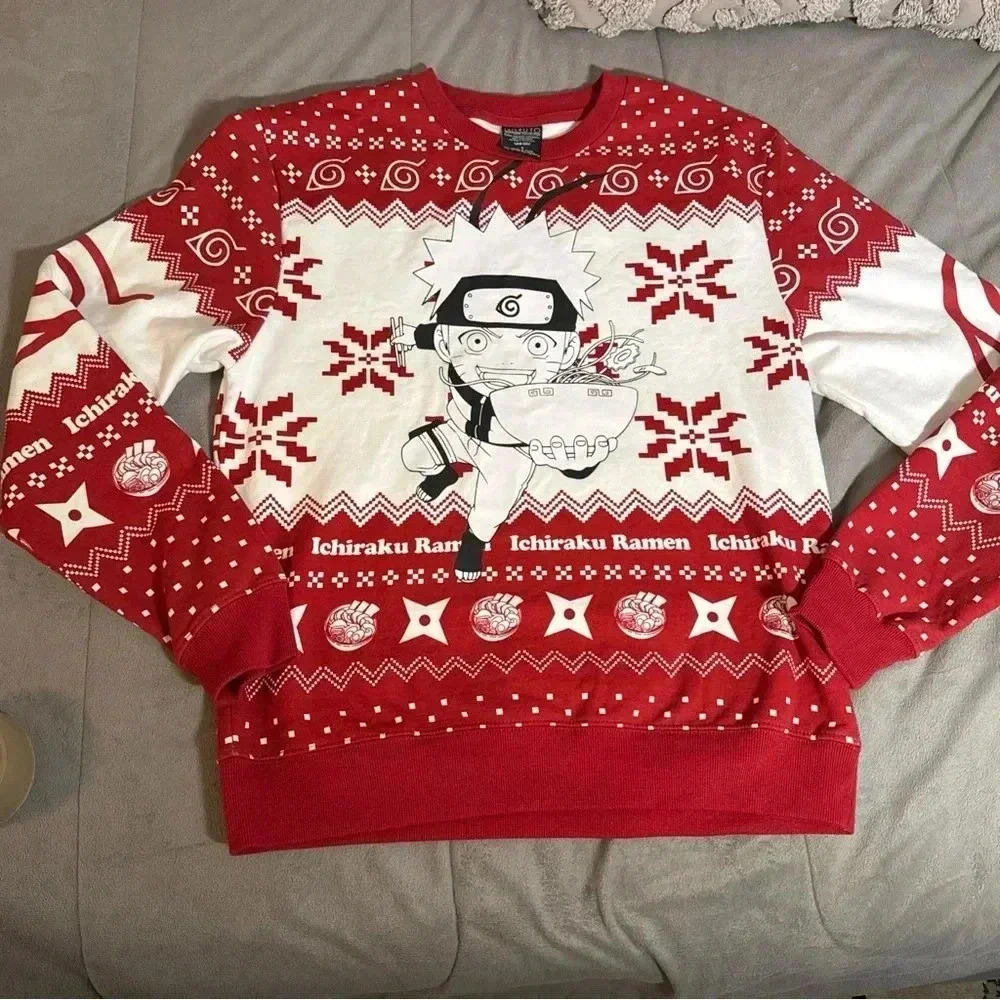 Naruto anime ugly Christmas sweater cotton blend men’s Sz: Small
